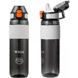 Tkk 800 Ml Siyah Silikon Pipetli Tritan Matara/Suluk - Kamp Matarasi - Cocuk Ve Yetiskin