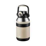 TKK Büyük Boy 1000ml Pipetli/Pipetsiz Kullanım Askılı Paslanmaz Çelik Termos Matara (Bej)