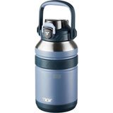 Tkk Büyük Boy 1000Ml Pipetli/Pipetsiz Kullanım Askılı Paslanmaz Çelik Termos Matara (Lacivert) (Çok Renkli)