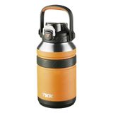 TKK Mega Boy 1500ml Pipetli/Pipetsiz Kullanım Askılı Paslanmaz Çelik Termos Matara (Turuncu)