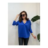 TLG TLG GİYİM Kadın Polo Yaka Kapüşonlu Oversize Scuba Sweatshirt