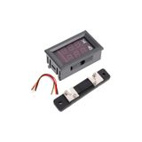 TLS Robotik 0.28 inç 0-100V 50A Çift LED Kırmızı Voltmetre ve Mavi Ampermetre (Şönt Dirençli)