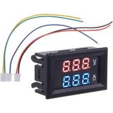 TLS Robotik 0.28 Inç 100V 50A Çift Ledli Kırmızı Voltmetre ve Mavi Ampermetre