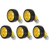 TLS Robotik 5 Adet 3-6V Dc 250 Rpm Redüktörlü Motor ve Tekerlek Seti