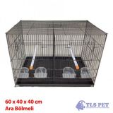 Tlspet Ithal Ara Bolmeli Salma Cifthane Kafes 60X40x40 Cm - Sıyah