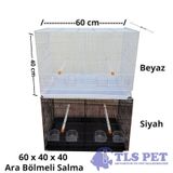 Tlspet İthal Ara Bölmeli Salma Çifthane Kafes 60x40x40 Cm