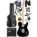 TLX-60BK-25AMP Telecaster Maple Klavye Hh 25W Amfili Elektro Gitar Seti