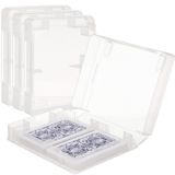 TLY 4 Adet Plastik Oyun Kartı Kılıfı Şeffaf Kart Güverte Kutusu Akrilik Oyun Kartı Depolama, 2 Güverte Çıtçıtlı Kapalı Oyun Kartı Tutucu Boş Kartvizit Düzenleyici 3.4x2.2 inç Boyutlu Kartlar için