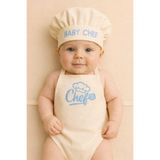 Tly Home Textiles 6-12 AY MAVİ AŞÇI KOSTÜMÜ-BEBEK AŞÇI KONSEPT-FOTOĞRAF ÇEKİM KIYAFETİ