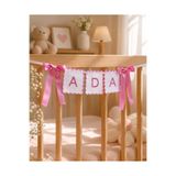 Tly Home Textiles Kişiye Özel Nakışlı Harfli Banner / Flama / Kapı Süsü / İsimlik Pembe