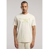 TM0014 31-Boxing Club Logo T-shirt Bej Bisiklet Yaka Baskılı Erkek T-Shirt