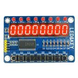 TM1638 Modül 8 Hane 7 Segment Ekran 8x Kırmızı Led 8x Kullanıcı Butonu Dijital Display Gösterge Anahtar Arduino AVR ARM