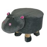 Tmall Home Design Center Sevimli Hayvan Figürlü Tabure Puf, Bebek Çocuk Odası Dekorasyonu, Lastikli Kılıf, Kolay Çıkarılabilir Yıkanabilir (Su Aygırı)