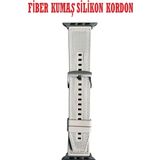 Tmax Apple Watch Uyumlu ( 2,3,4,5,6,7,8,9 44-45-49 Mm ) FiBer Kumaş Desenli SiLiKon Kordon