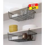 TncPatiShop 2'li Asılabilir Banyo Havlupan Düzenleyici Organizer Banyo Havluluk Kurutma Sepeti Şampuanlık Askı - Siyah