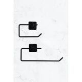 TncPatiShop 2'li Set Paslanmaz Metal Yapışkanlı Kare Uzun Havluluk ve Rulo Tuvalet Kağıtlığı Banyo Lavabo Askısı