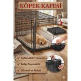 TncPatiShop Metal Katlanabilir Köpek Kafesi |Taşınabilir Ev Tipi Büyük Boy Kedi Köpek Taşıma Çantası Eğitim Çiti
