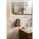 TncPatiShop Yapışkanlı Diş Fırçalık Organizer | Siyah Metal Duvar Diş Fırça Rafı Organizer