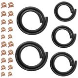 Tnisesm 5 Boyutlu Yakıt Hattı Hortumu - 3/8 "1/2" 5/16" 1/4 "3/16" ID NBR Kauçuk 3.3ft Küçük Motorlar için 20 Adet Kelepçeler ile Kawasaki EZGO Golf Arabası Kar Araci Motosiklet ATV Traktör