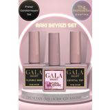 tnl professional Rakı Beyazı Kalıcı Oje Güçlendirici Flexible Base Parlak Crystal Top Coat Set Tırnak Seti Gala Smart