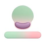 TNRAADREM Klavye Bulut Bilek Dinlenme Pedi, Kaymaz Tabanlı Oyun Mouse Pad,Ergonomik Mouse Pad,Hafızalı Köpük Klavye Jel Bilek Desteği Rahat Yazma ve Bilek Ağrısı Giderici (Gradyan Yeşil Pembe)