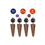 TNT 4'lü Ceviz Renk 20 Cm Ahşap Konik Ayak Koltuk Ayağı-baza-tv Ünitesi-mobilya-çap:4.6cm 3301000000593