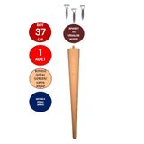 TNT Tekli 37 Cm Doğal Ahşap Ayak Konik Masa-Sandalye-Tabure- Sehpa Ayağı Çap:4,6cm 3301000000657