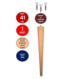 TNT Tekli 41 Cm Doğal Ahşap Ayak Konik Masa-Sandalye-Tabure- Sehpa Ayağı Çap:4,6cm 3301000000658