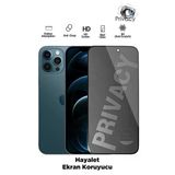 Tntech İphone 12 Pro Max Uyumlu Tam Kapatan Hayalet Ekran Koruyucu Privacy Tamperli Kırılmaz Cam