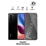Tntech Xiaomi Redmi K40 Pro Uyumlu Tam Kapatan Hayalet Ekran Koruyucu - Privacy Tamperli Kırılmaz Cam