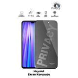 Tntech Xiaomi Redmi Note 8 Pro Uyumlu Tam Kapatan Hayalet Ekran Koruyucu Privacy Tamperli Kırılmaz Cam