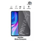 Tntech Xiaomi Redmi Note 8 Uyumlu Tam Kapatan Hayalet Ekran Koruyucu Privacy Tamperli Kırılmaz Cam