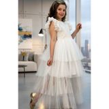 tny kids collection KIZ ÇOCUK PULLU TÜTÜ KUYRUKLU ELBİSE