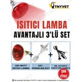 Tnyvet Isıtıcı Lamba 250 Watt + E27 Seramik Duy+2m Fişli Kablo Av