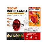 Tnyvet Isıtıcı Lamba 250 Watt + E27 Seramik Duy+2m Fişli Kablo Av