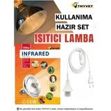 Tnyvet Isıtıcı Lamba Şefffaf Renk 250 Watt + E27 Seramik Duy+2m Fişli Kablo **** Kullanıma Hazı - Çok Renkli