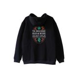 To Become Old & Wise Genç Ve Aptal Siyah Hoodie