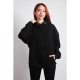 To Cosmos Unisex Oversize Pure Hoodie (Kapüşonlu Sweatshirt) Siyah, L