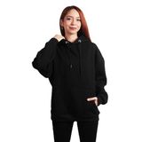 To Cosmos Unisex Oversize Pure Hoodie (Kapüşonlu Sweatshirt) Siyah, Xl