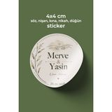 To Design Lab 4x4 cm - 150 Adet / Nikah - Düğün - Nişan - Söz - Kına Hediyelikler Için Sticker - 75 adet