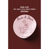 To Design Lab 4x4 cm - Nikah - Düğün - Nişan - Söz - Kına Hediyelikler Için Sticker - 75 adet