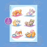 To Design Lab Pilates Yapan Sevimli Kediler 3 Farklı Sticker Seti 9 Sayfa/60 Adet Sticker 11X15 cm
