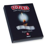 To-Fi-Ta Beyaz Mum 6'lı - 1 Mum: 14 cm - 6 Adet