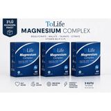 To Life Tolife Magnesium Complex 3Lü Ekonomik Paket (Bisglisinat-Sitrat-Taurat-Malat) ve B6 (P5P) 60 Kapsül
