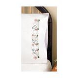 Tobin T232113 Damgalı Yastık Kılıfı Çifti Nakış Seti, 50,7 cm x 75,8 Cm, Koyun, Beyaz - 00-Siyah - Beyaz - Option-1