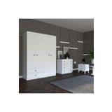 Tocco 1048 Buse 4 Kapaklı 2 Çekmeceli Gardırop Şifonyer Komidin Takımı