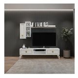 Tocco Mobilya Beyaz Mahur Kitaplıklı Raflı Sehpa Tv Ünitesı