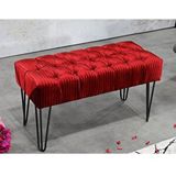 Tocco Mobilya Dekoratif Metal Ayaklı Puf Bordo