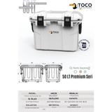 Toco Premium Coolers Taşınabilir Soğutucu Kamp Buzluğu 50 LT Premium Kamp ve Araç Termosu Cooler Box - Beyaz - 47,5 lt