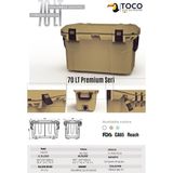 Toco Premium Coolers Taşınabilir Soğutucu Kamp Buzluğu 70 Lt Premium Kamp ve Araç Termosu Cooler Box - Acı Kahverengi